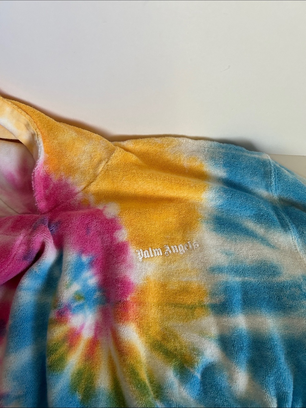 Palm Angels Kids Tie-Dye Hoodie and Shorts Set - Pink, Blue, Yellow - Picture 3 of 4